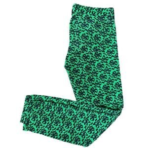 J. Crew Toothpick Green Navy Cotton Blend Ribbon Bow Print Corduroy Pants Sz 26